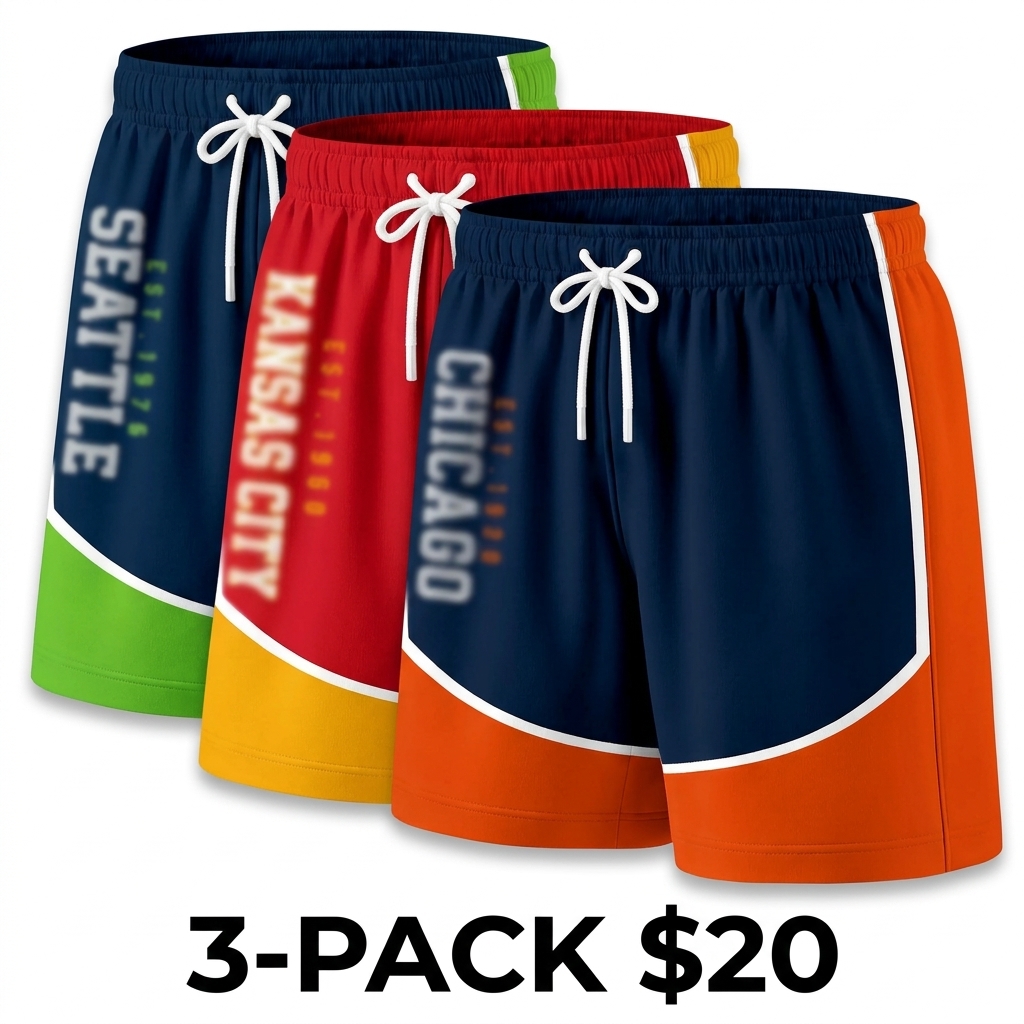 Men's Lined Board Shorts – Lightweight Quick-Dry Swim Trunks with Elastic Waistband
