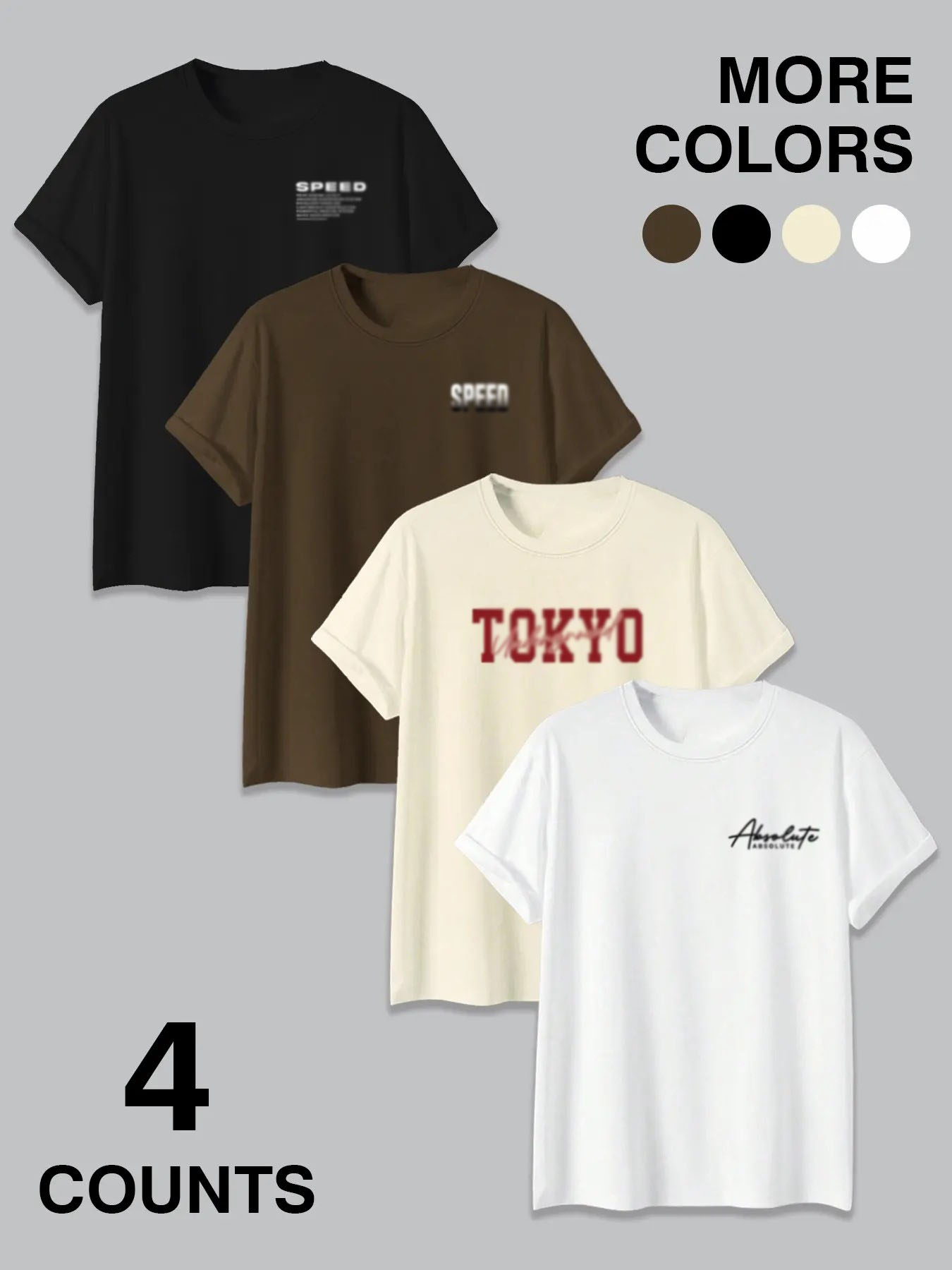 Men's 4-Pack JDM Street Racing Graphic Tees – Tokyo Vibe Fitted Casual T-Shirt Set
