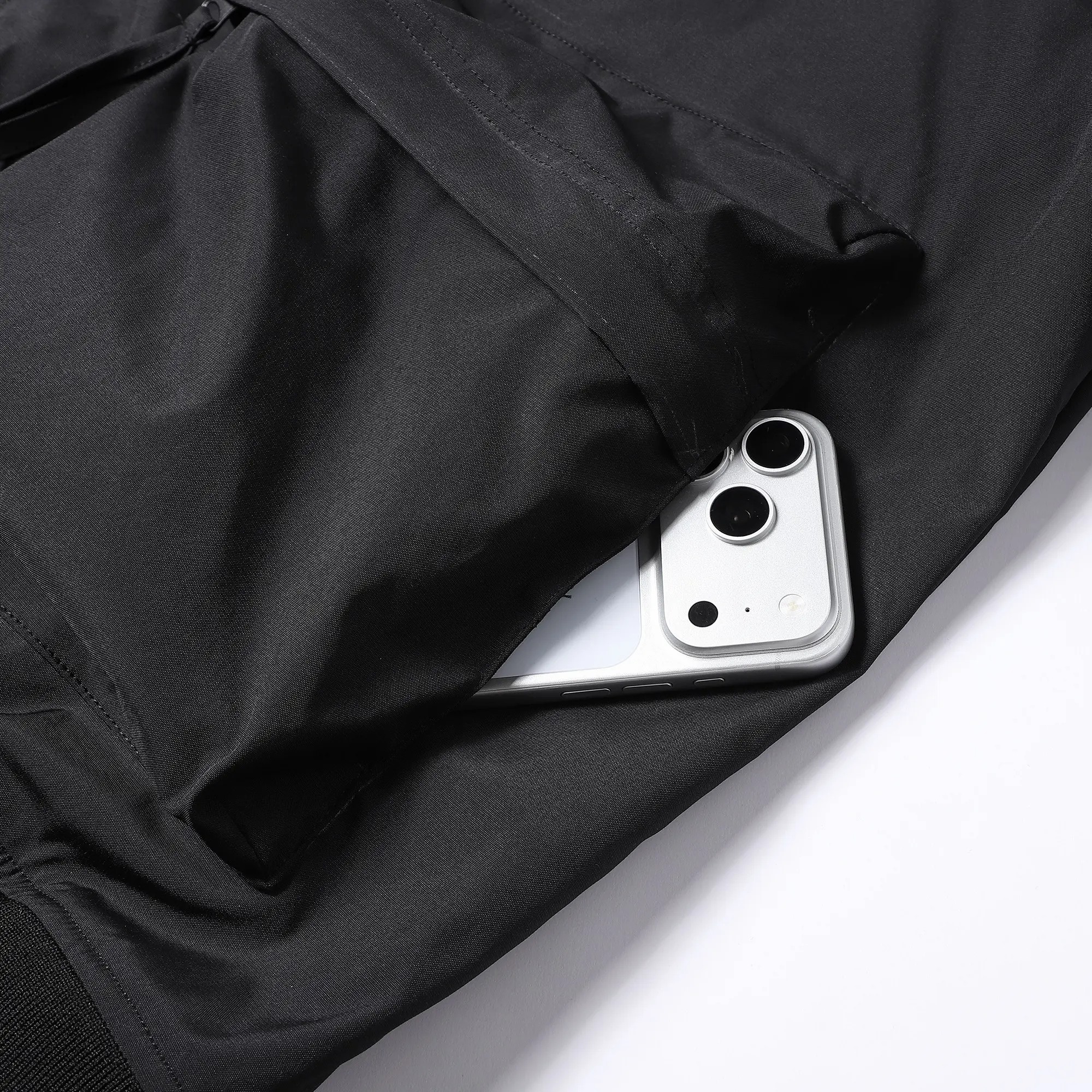 Plus-Size Men's Workwear Jacket – Relaxed Fit with Multiple Zippered Pockets & Ribbed Cuffs