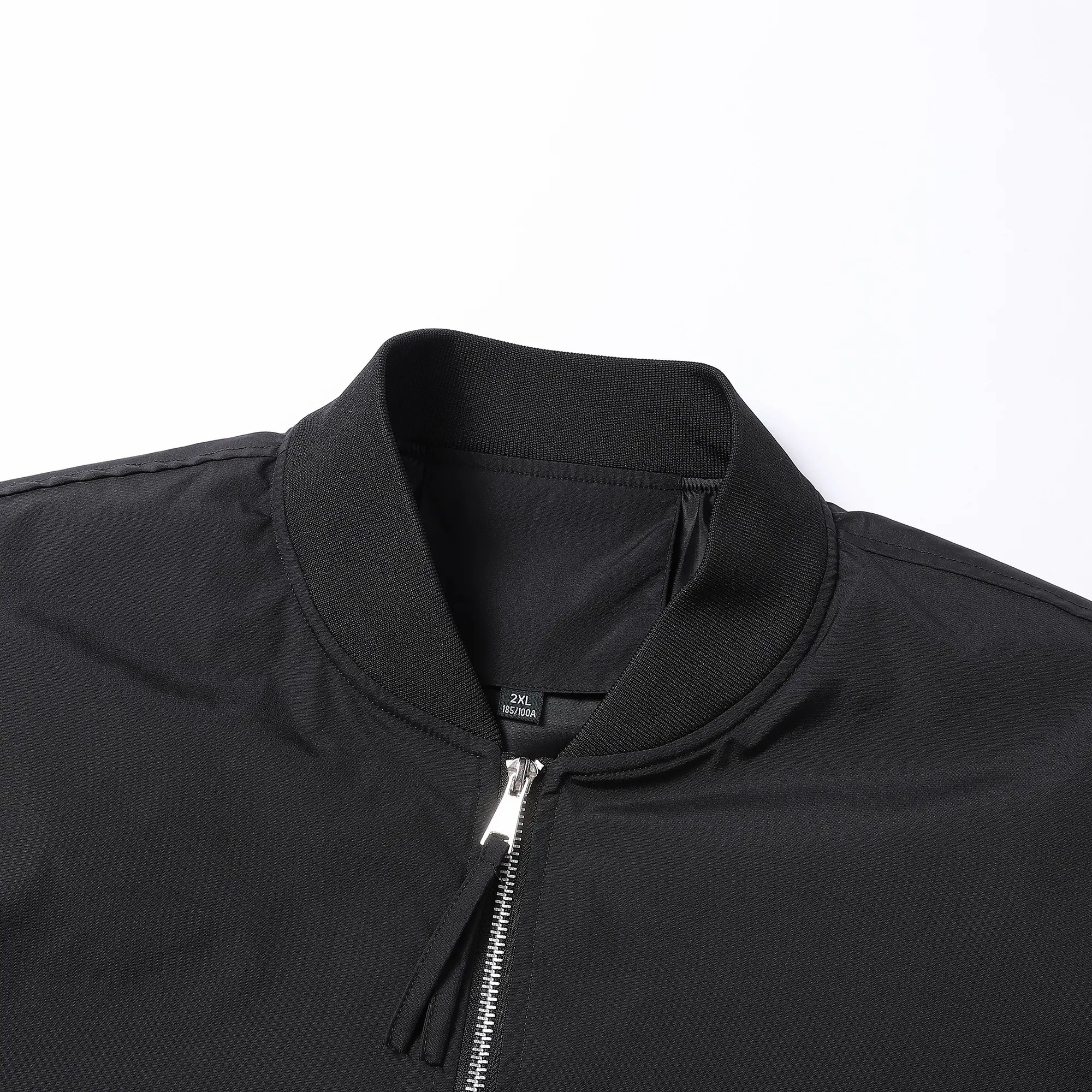 Plus-Size Men's Workwear Jacket – Relaxed Fit with Multiple Zippered Pockets & Ribbed Cuffs