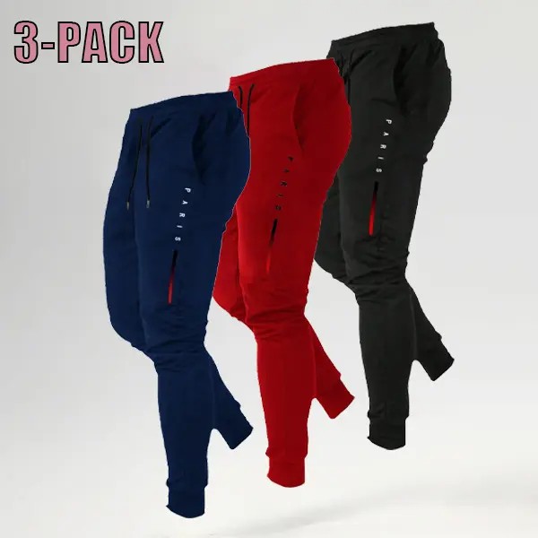Men's 3-Pack All-Season Uncuffed Jogger Pants – Soft Breathable Athleisure Set