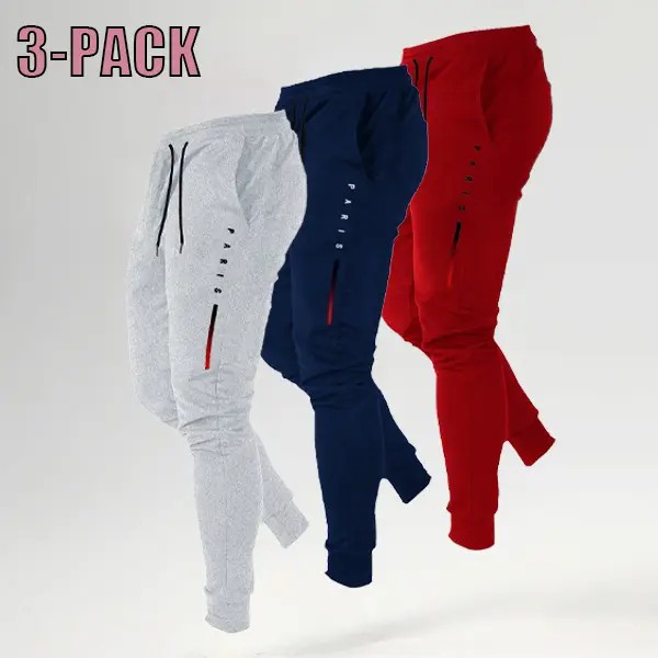 Men's 3-Pack All-Season Uncuffed Jogger Pants – Soft Breathable Athleisure Set