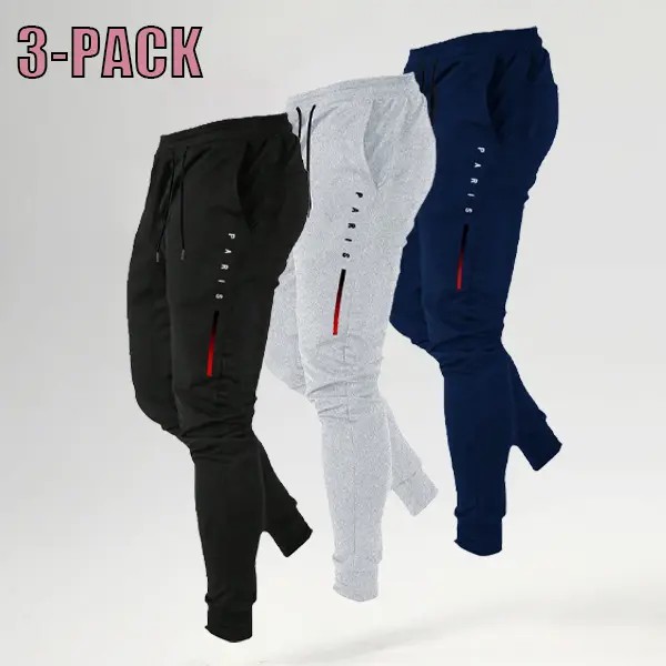 Men's 3-Pack All-Season Uncuffed Jogger Pants – Soft Breathable Athleisure Set