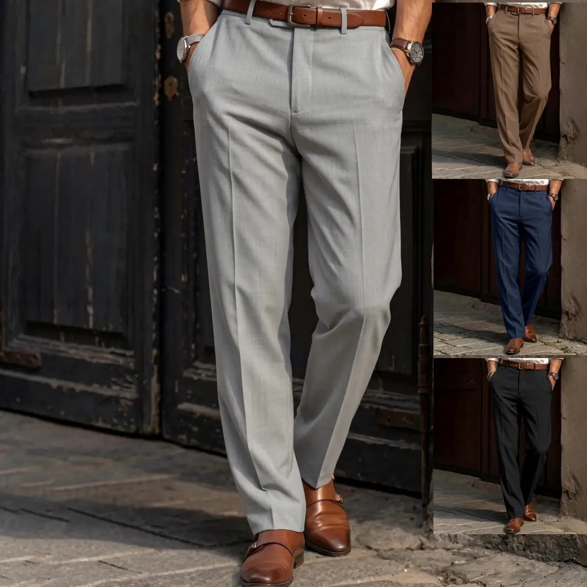 Men's Stretch Business Casual Dress Pants – No Iron, Flat Front, Golf & Commuter Essential
