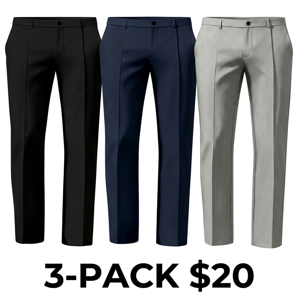 Men's Stretch Business Casual Dress Pants – No Iron, Flat Front, Golf & Commuter Essential