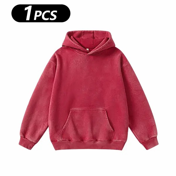 Unisex Vintage Washed Oversized Hoodie – Loose Fit Pullover with Kangaroo Pocket