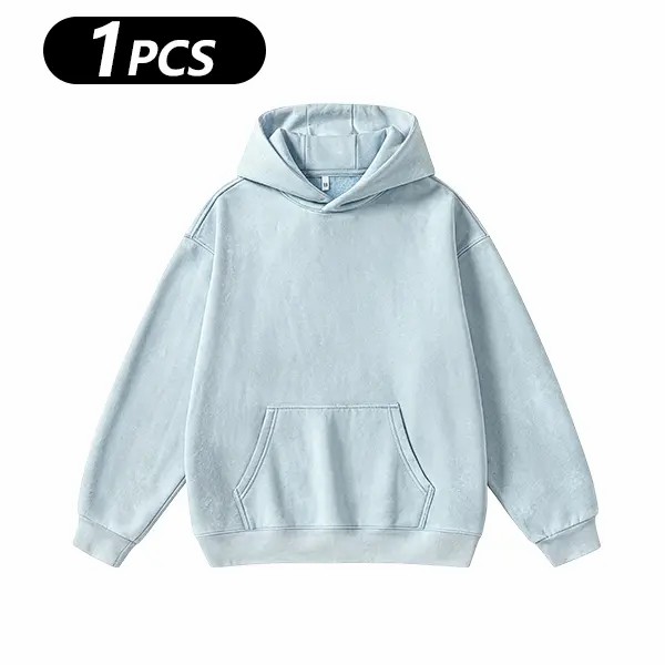 Unisex Vintage Washed Oversized Hoodie – Loose Fit Pullover with Kangaroo Pocket