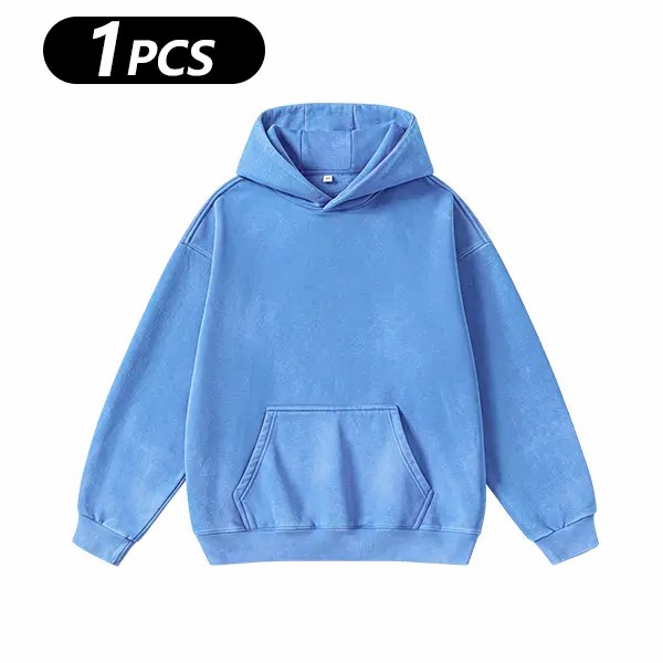 Unisex Vintage Washed Oversized Hoodie – Loose Fit Pullover with Kangaroo Pocket