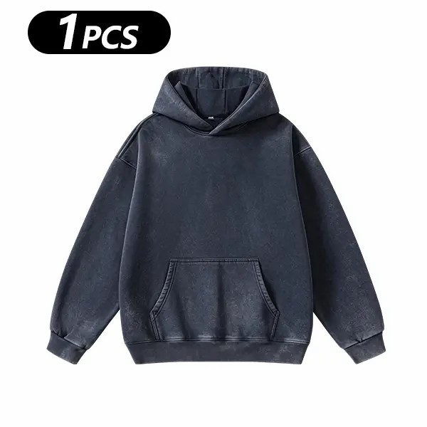 Unisex Vintage Washed Oversized Hoodie – Loose Fit Pullover with Kangaroo Pocket