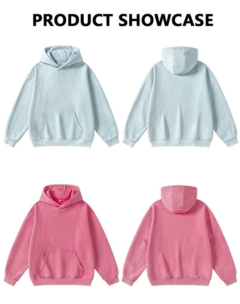 Unisex Vintage Washed Oversized Hoodie – Loose Fit Pullover with Kangaroo Pocket