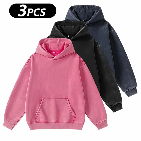 Unisex Vintage Washed Oversized Hoodie – Loose Fit Pullover with Kangaroo Pocket