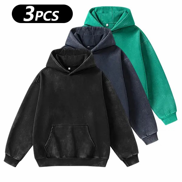 Unisex Vintage Washed Oversized Hoodie – Loose Fit Pullover with Kangaroo Pocket