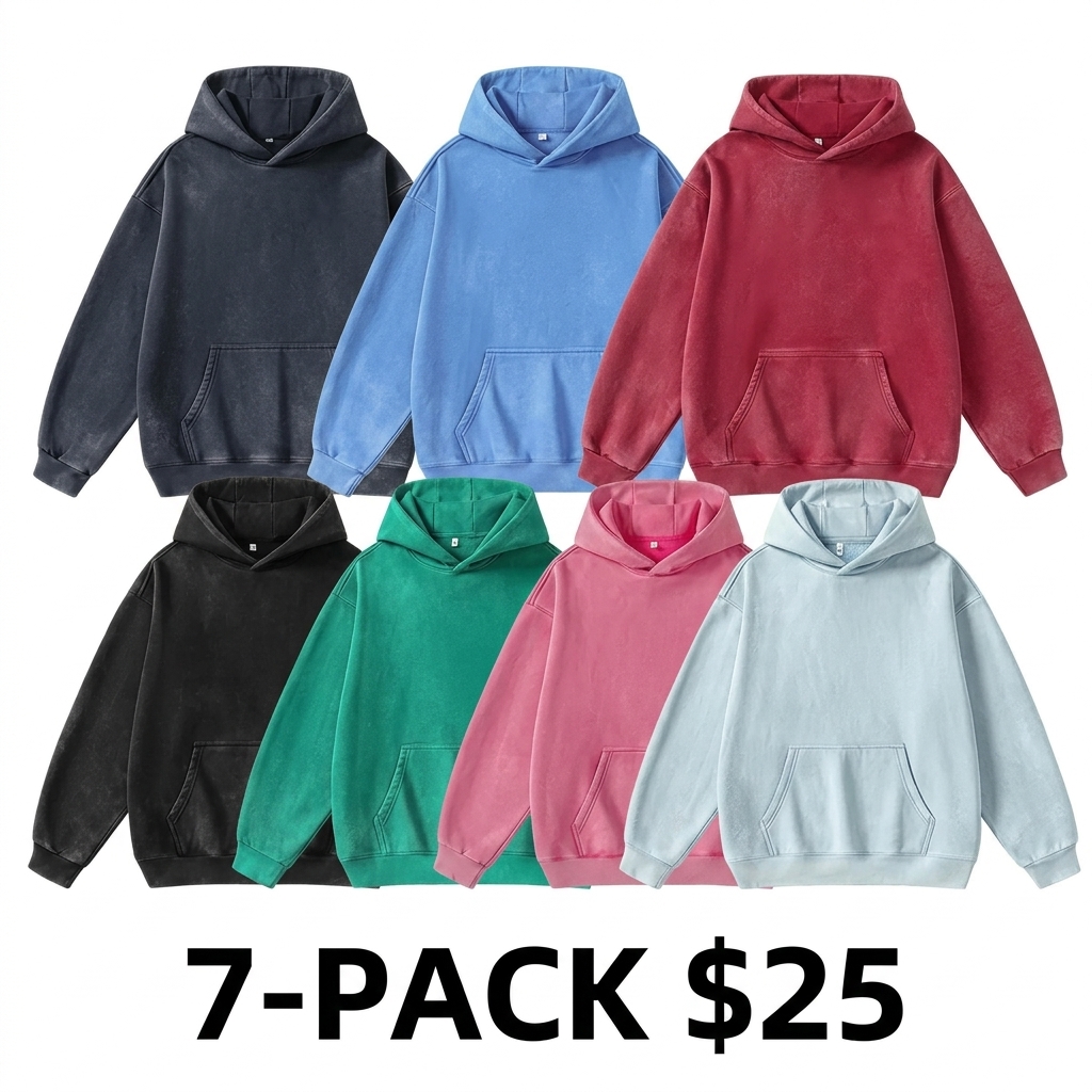 Unisex Vintage Washed Oversized Hoodie – Loose Fit Pullover with Kangaroo Pocket