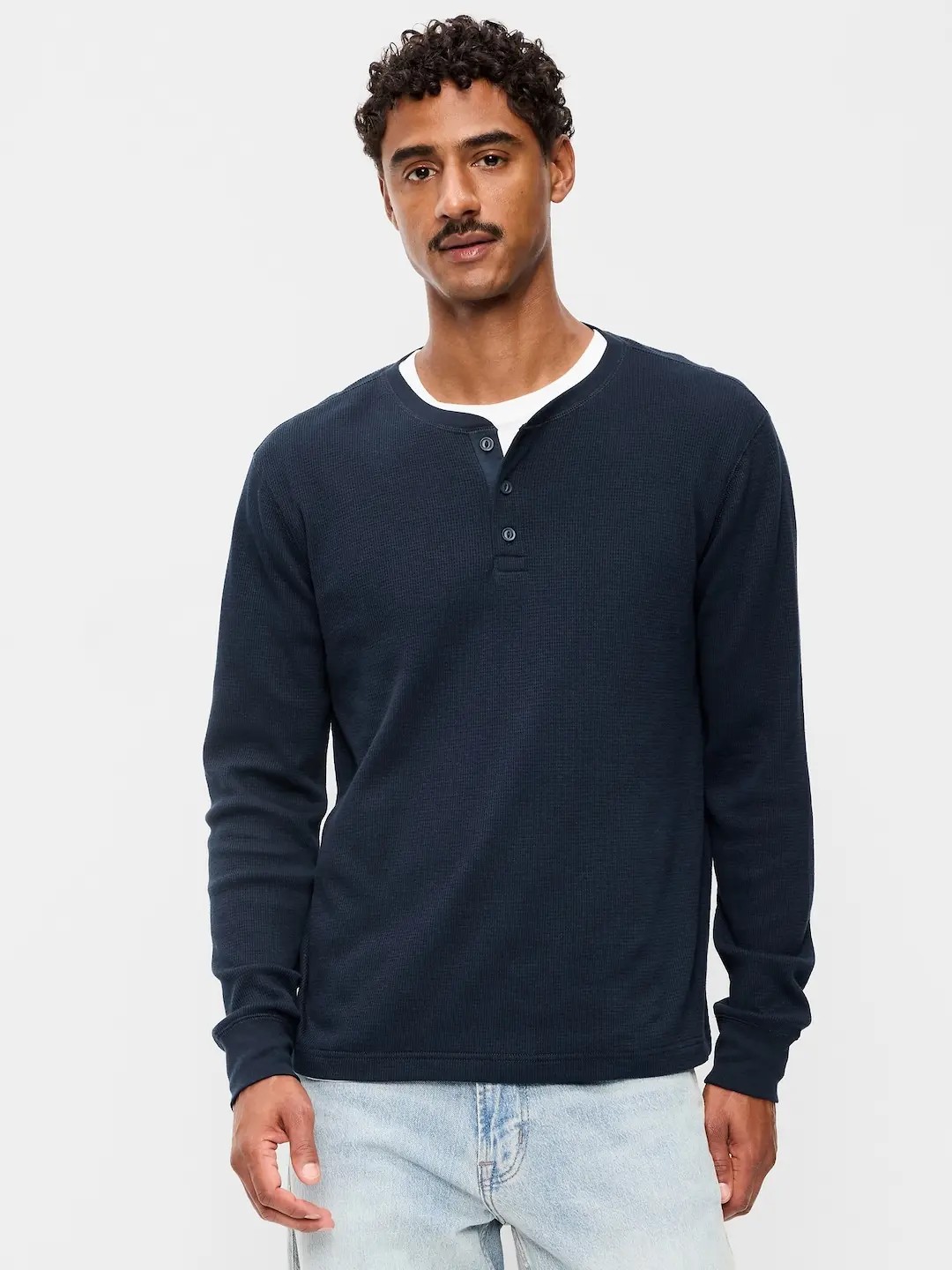 Men's Long Sleeve Waffle Henley T-Shirt – Relaxed Fit Casual Top (Regular & Tall Sizes)