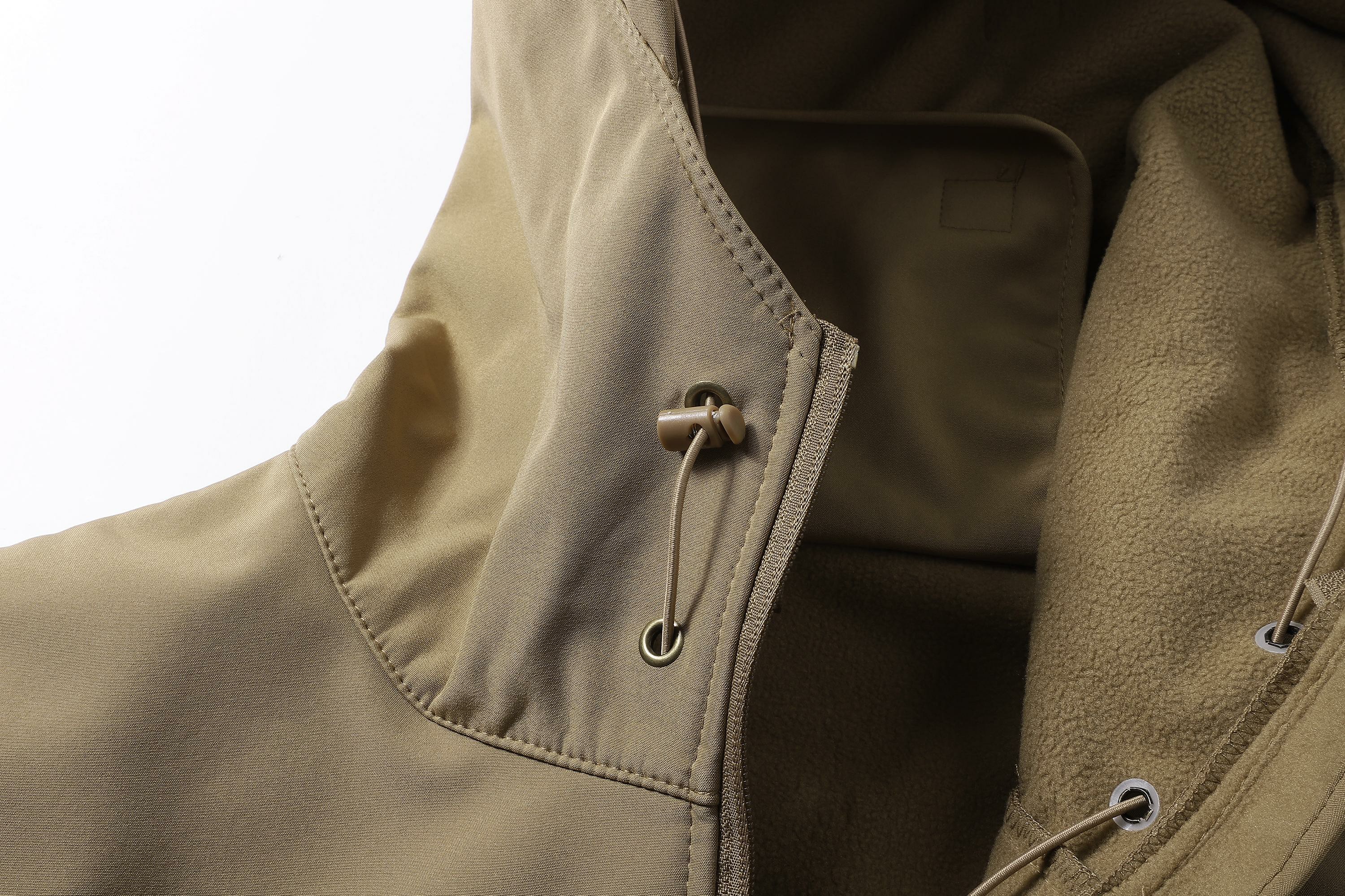 Men's Fitted Woven Hooded Jacket – Water-Resistant Outdoor Coat with Multi Zipper Pockets