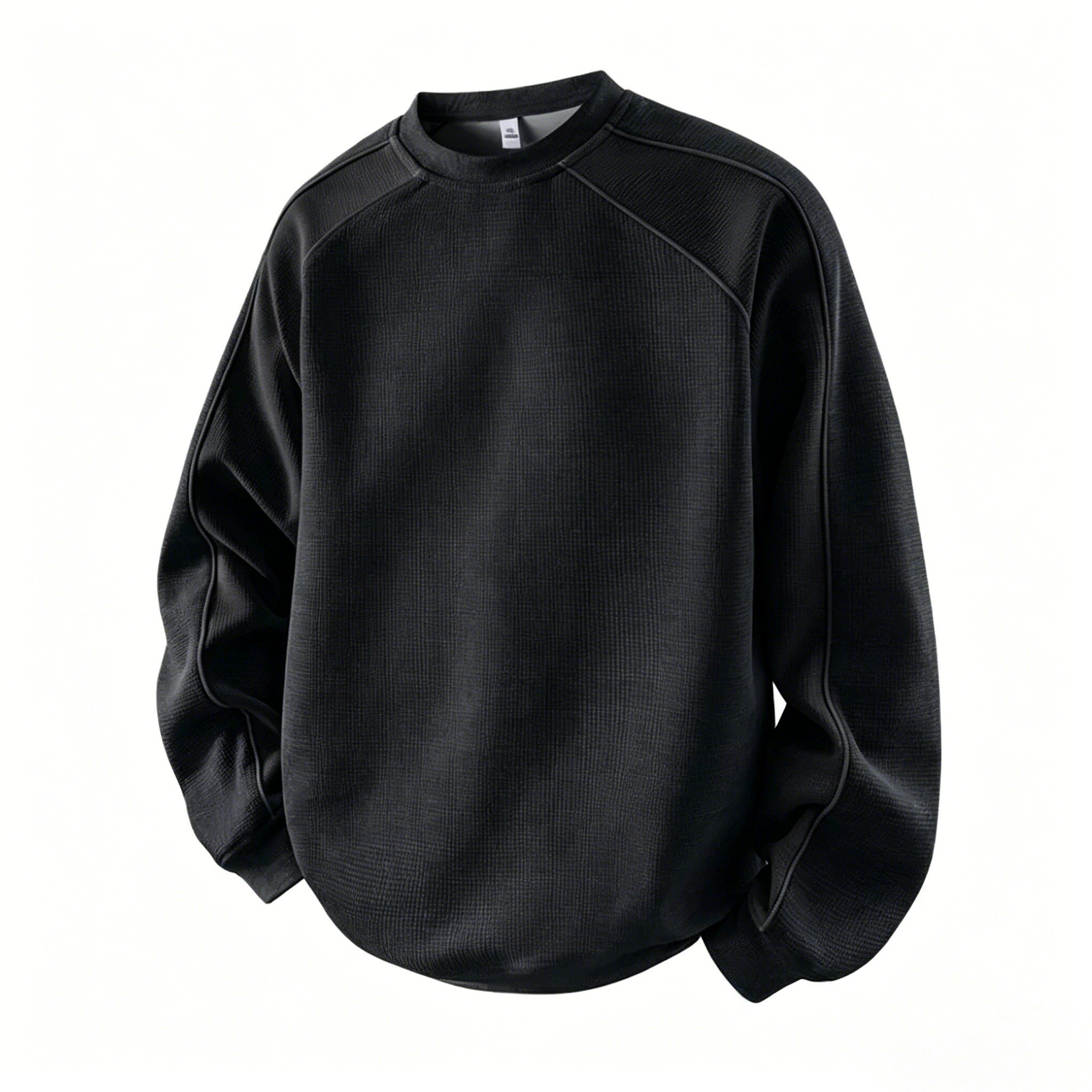 Men's Color-Block Contrast Sweatshirt – Loose Fit Patchwork Long-Sleeve Top