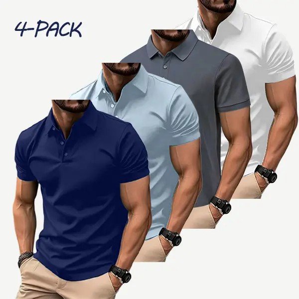 Men's 8-Pack Multicolor Polo Shirts – Slim Fit Short Sleeve Casual Business Wear