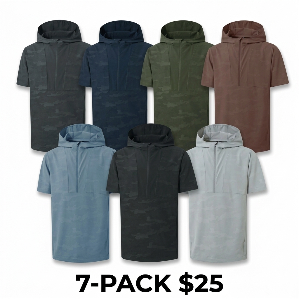 Men's Short Sleeve Hoodie – Lightweight, Water-Resistant, Sun-Protective Golf Hoodie