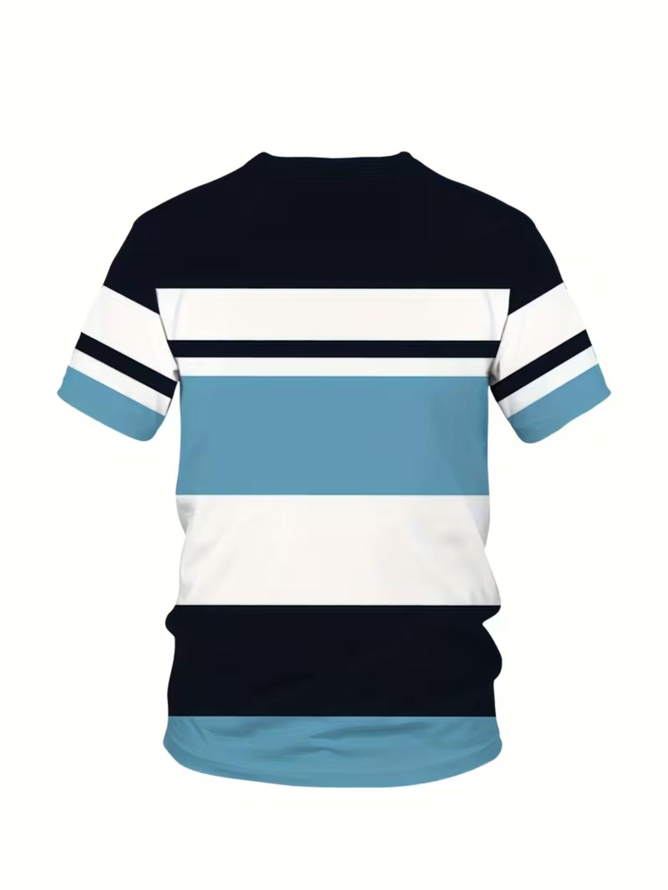 Men's Summer Casual Sportswear Set, Breathable 3D Print Round Neck T-Shirt and Shorts, Knitted Fabric, Loose Fit, Outdoor Leisure Wear, Sporty Style, Casual Activewear, Athleisure Street Fit