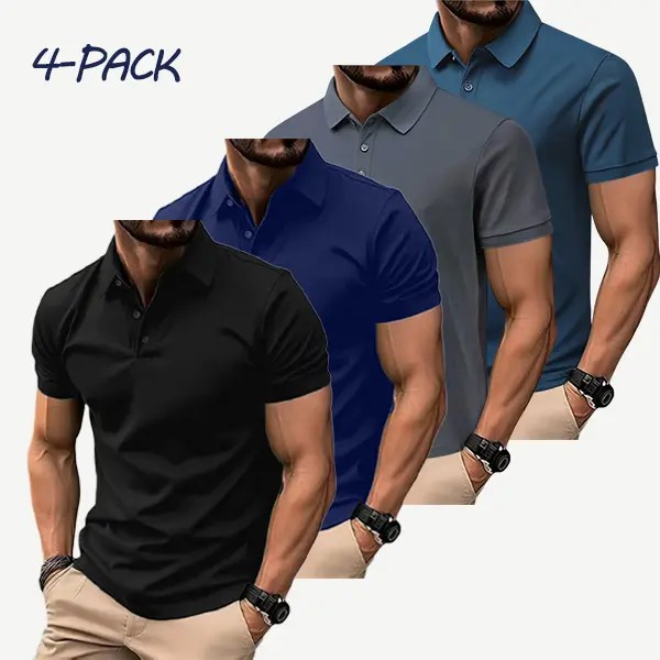 Men's 8-Pack Multicolor Polo Shirts – Slim Fit Short Sleeve Casual Business Wear