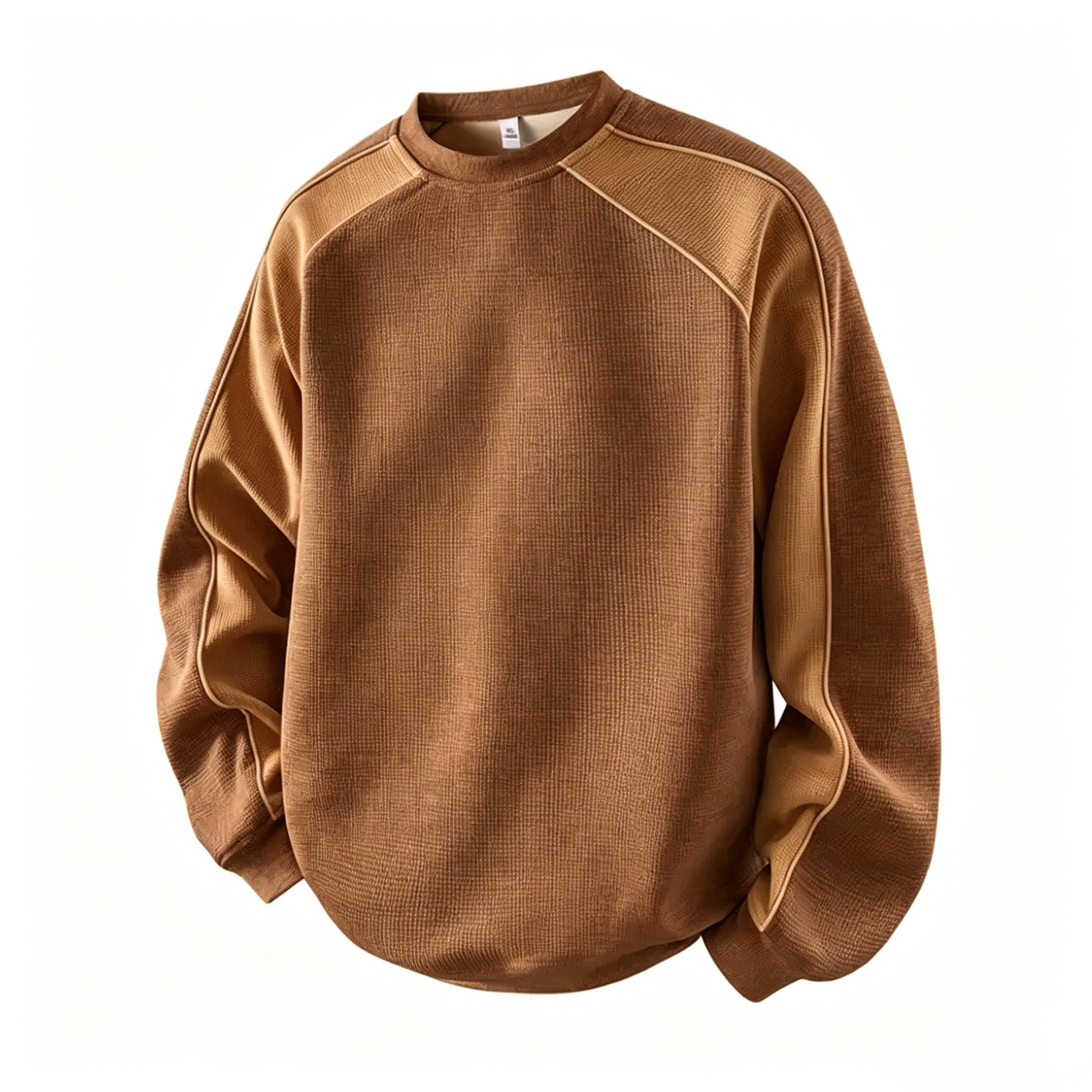 Men's Color-Block Contrast Sweatshirt – Loose Fit Patchwork Long-Sleeve Top