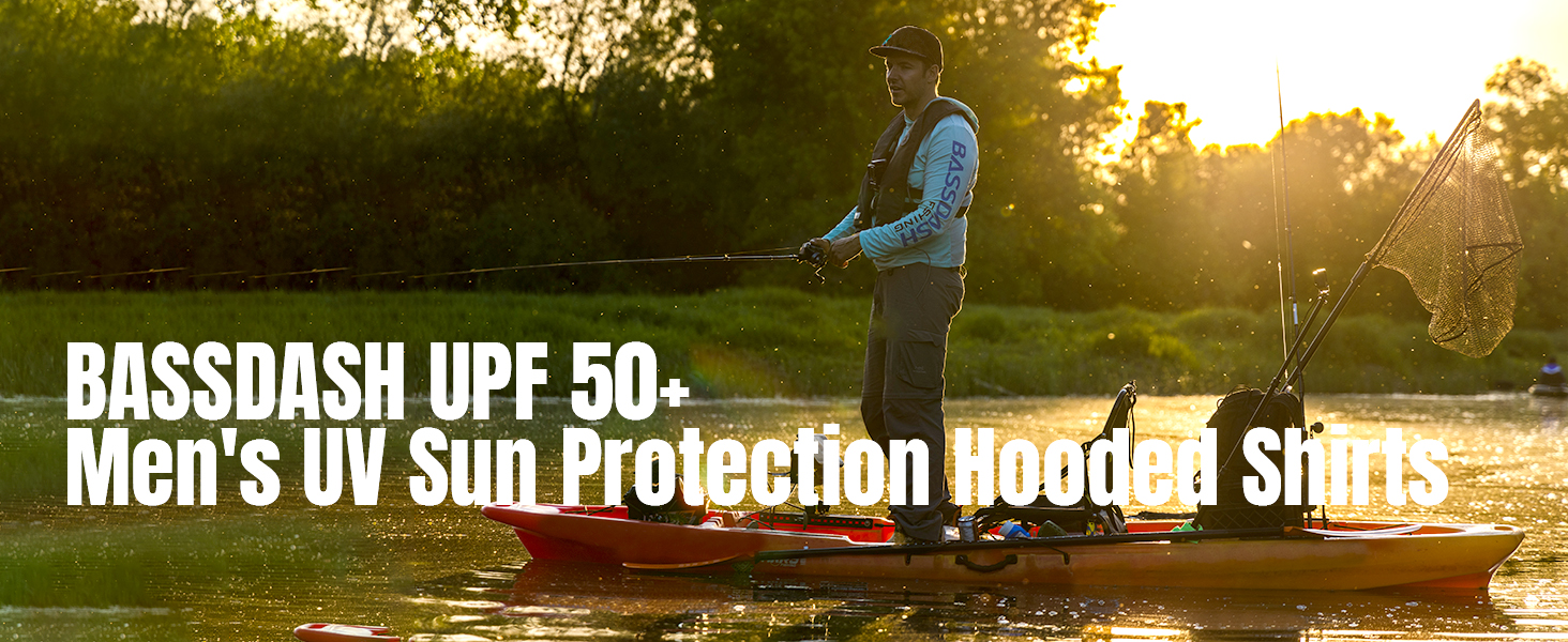Uv fishing shirts for men long sleeve hooded