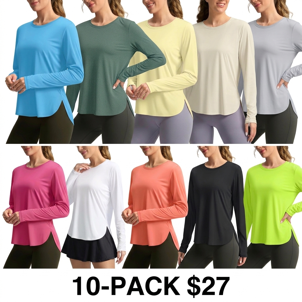 Women's UPF 50+ Long Sleeve Sun Shirt – Lightweight Quick Dry UV Protection Top
