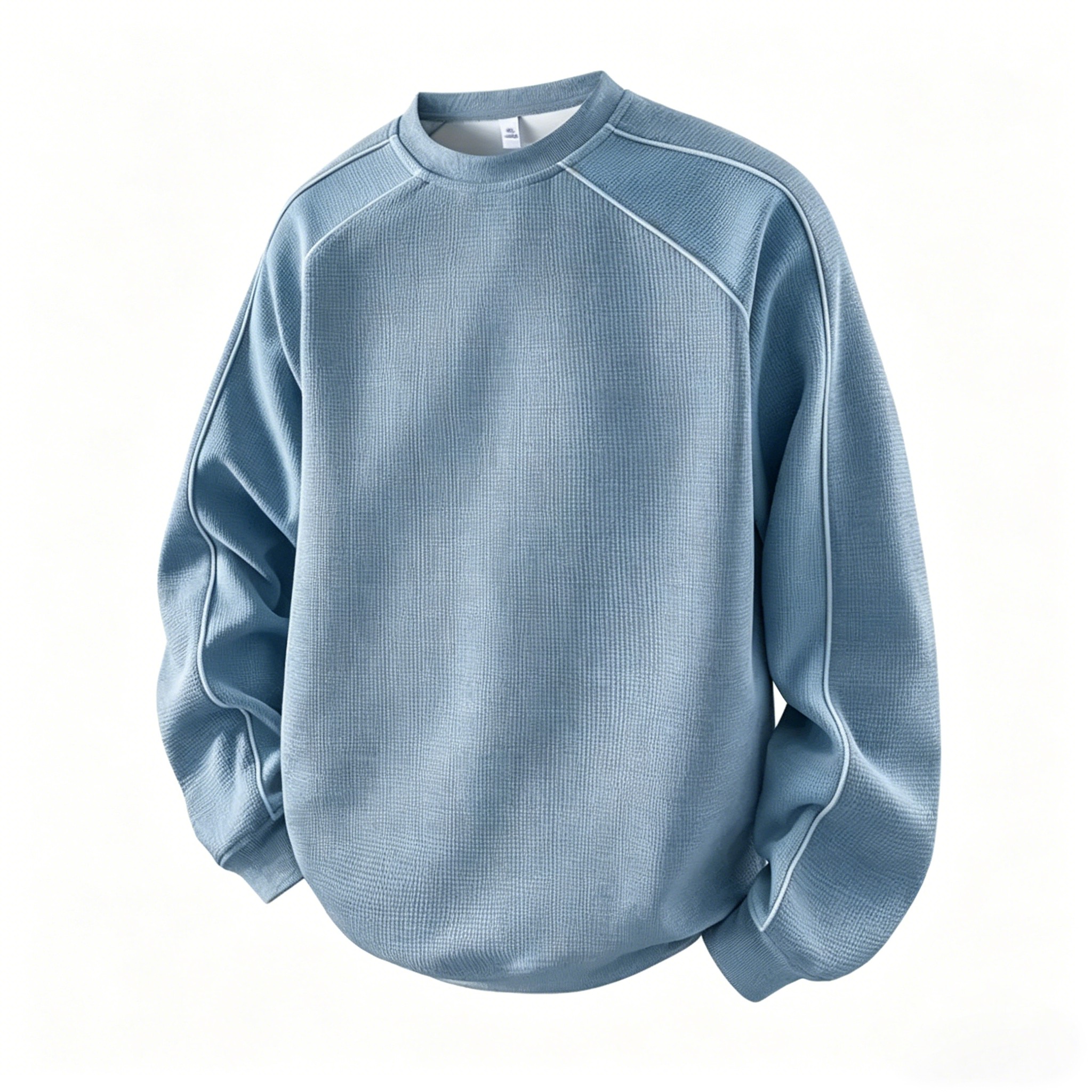 Men's Color-Block Contrast Sweatshirt – Loose Fit Patchwork Long-Sleeve Top