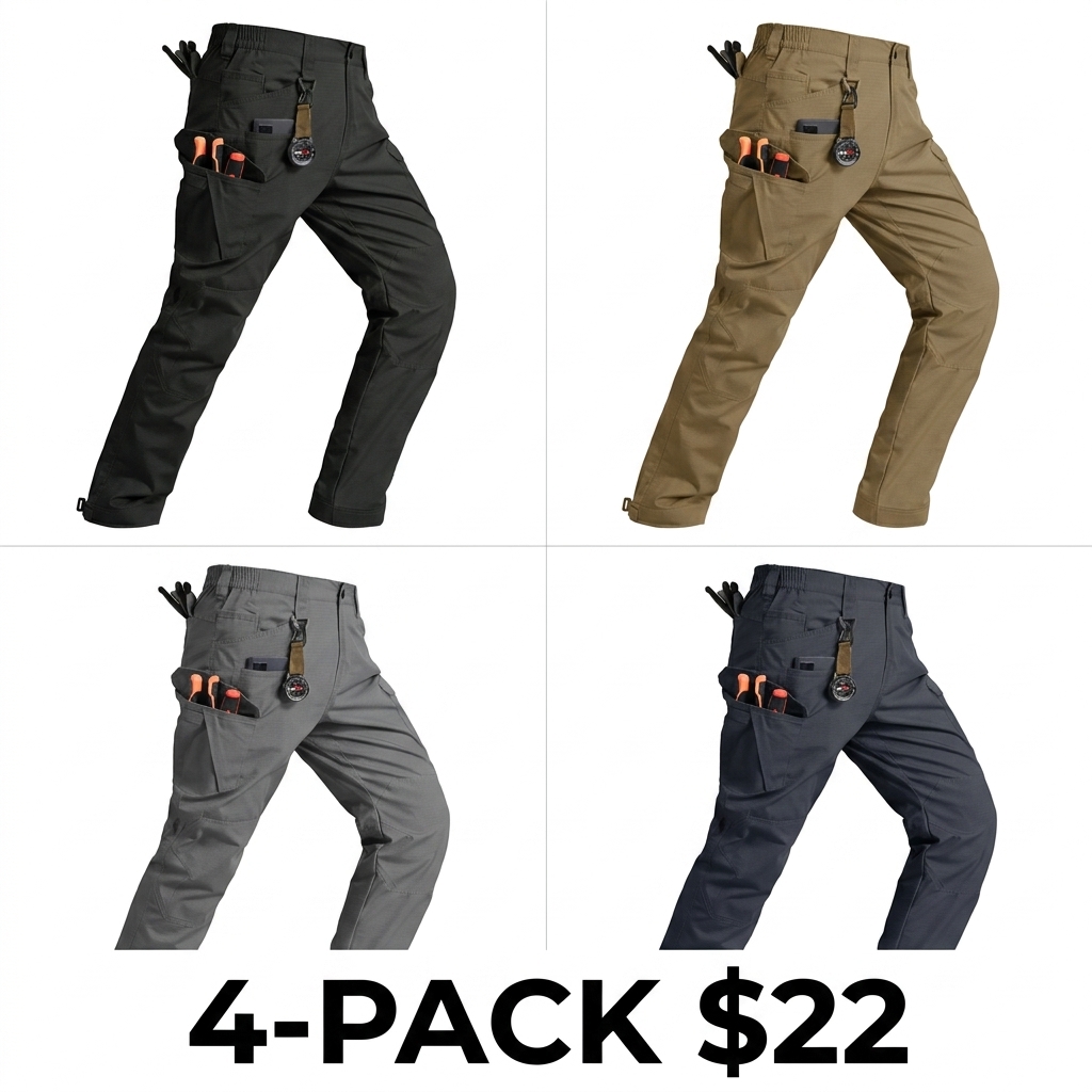 Men's Tactical Ripstop Cargo Pants – Lightweight, Water-Resistant, Multi-Pocket Outdoor Work Pants