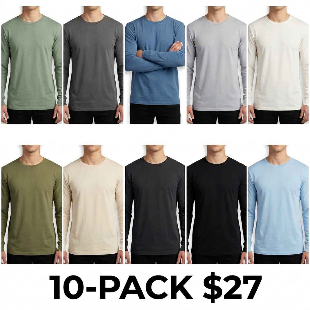 Men's Long Sleeve Athletic Fitted Tee – Soft Stretch Essential Top