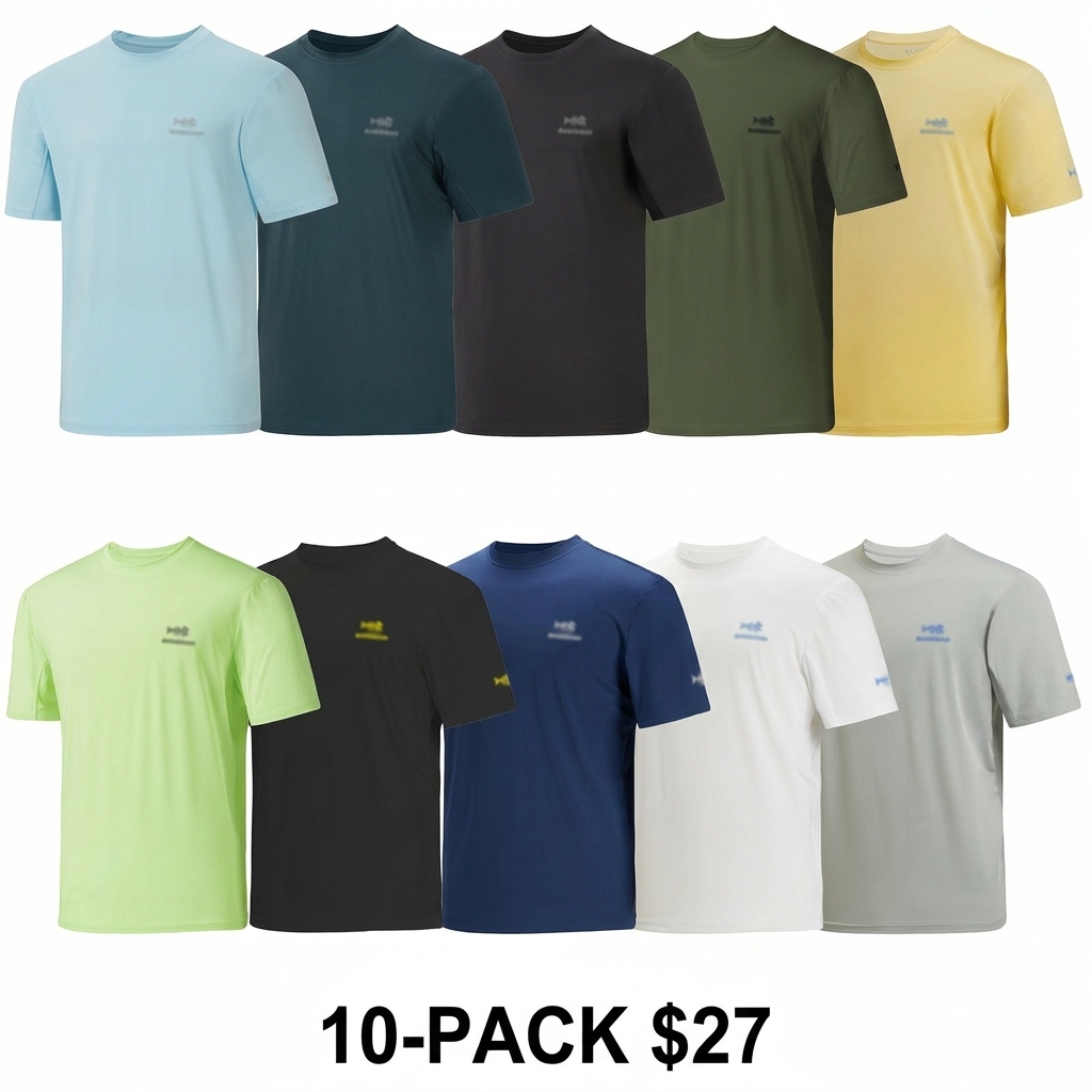 Men's UPF 50+ Sun Protection Fishing Shirt – Short Sleeve Quick Dry T-Shirt