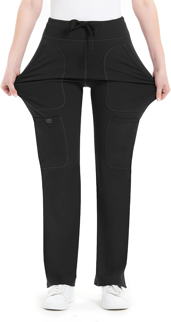 Women's Yoga Scrub Pants for Women - 4-Way Stretch Work Pants with 5 Pockets