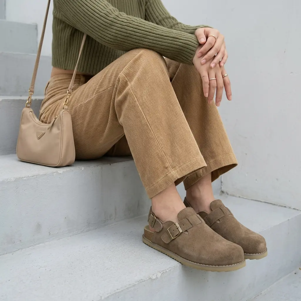 Cushionaire Brooklyn Suede Slingback Clogs Women