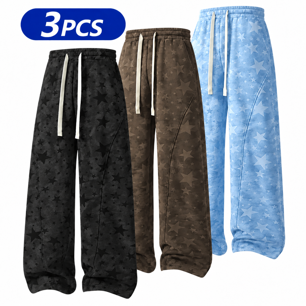 Men's Cotton All-Over Star Print Baggy Sweatpants