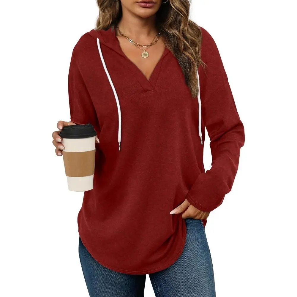 Women's Lightweight Oversized Pullover Hoodie, Long Sleeve Loose Fit Sweatshirt