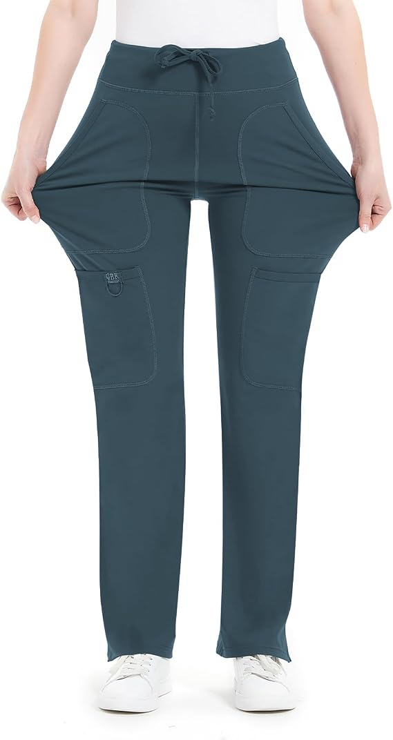 Women's Yoga Scrub Pants for Women - 4-Way Stretch Work Pants with 5 Pockets