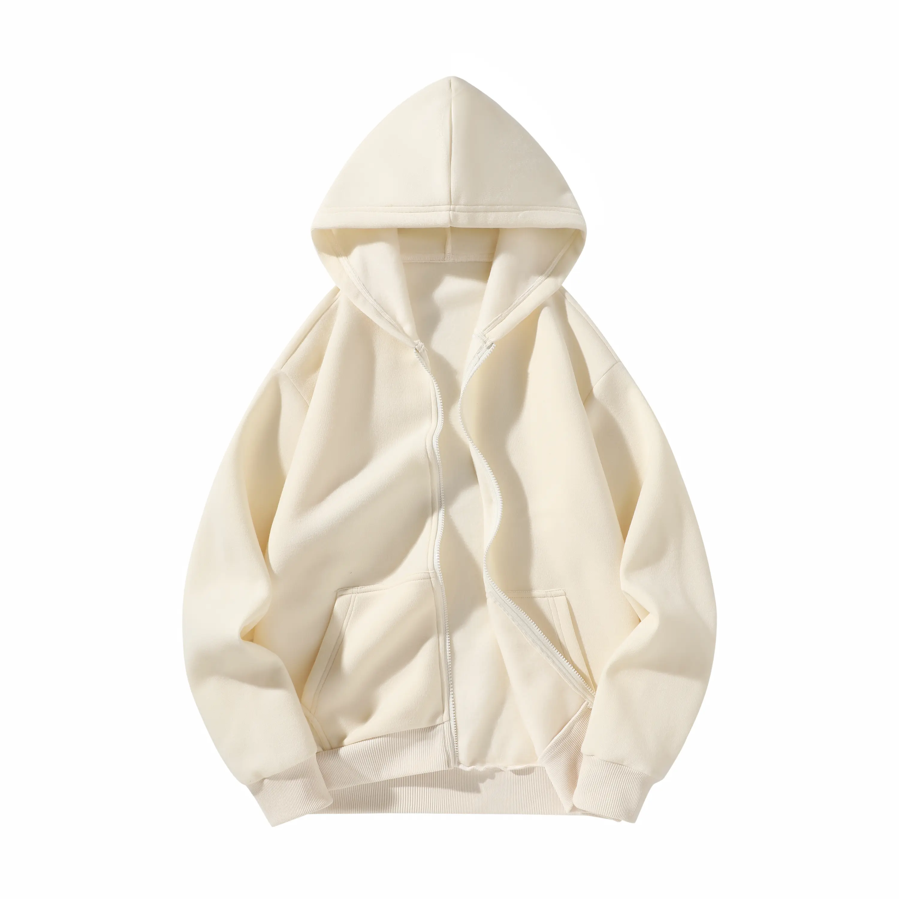 4-Pack Men's Full Zip Hoodies - Polyester Loose Fit