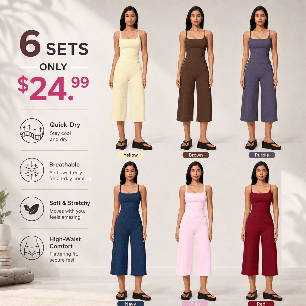 Women's Quick-Dry Yoga Tank Top & High Waist Pants Set