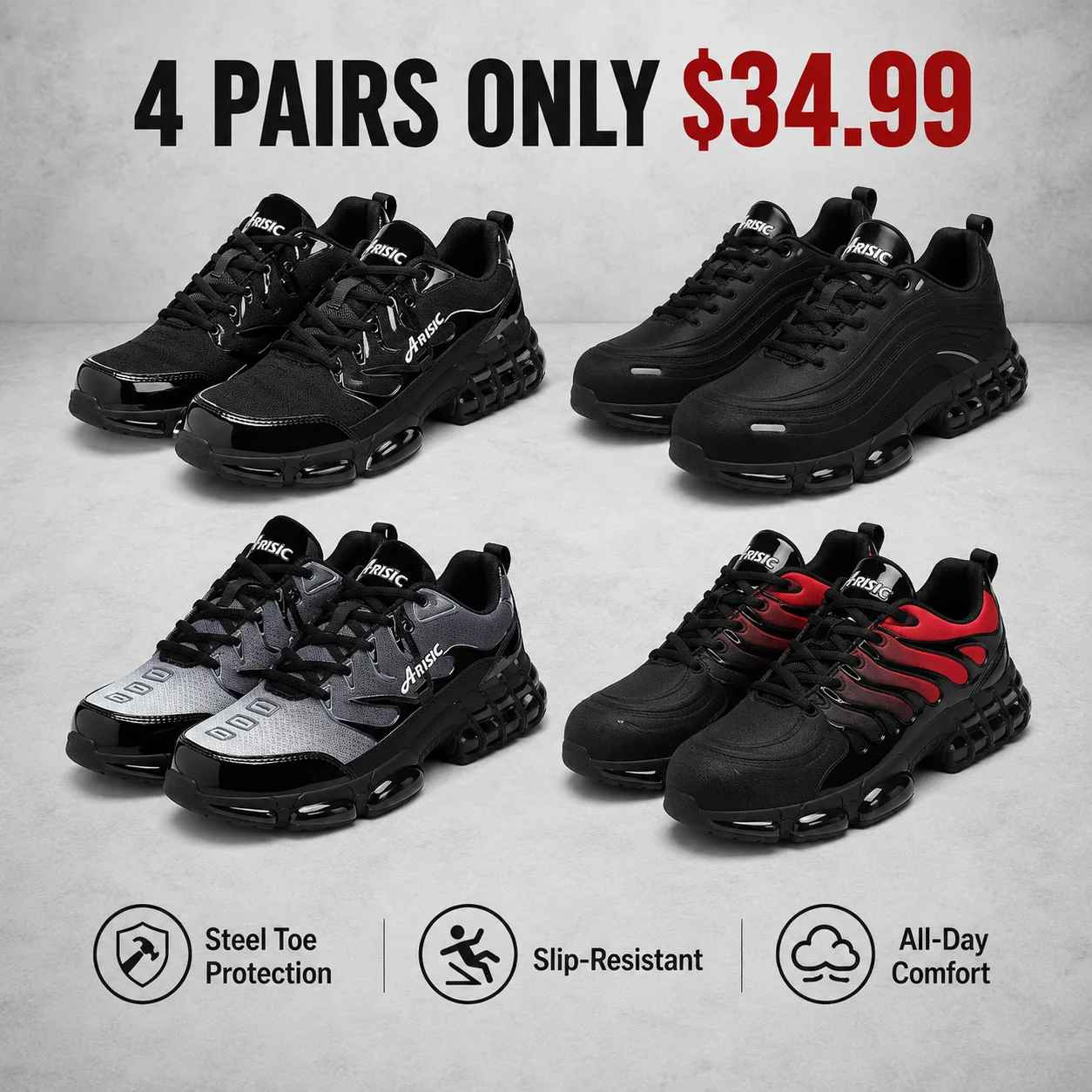 Men's Steel Toe Safety Sneakers for Work