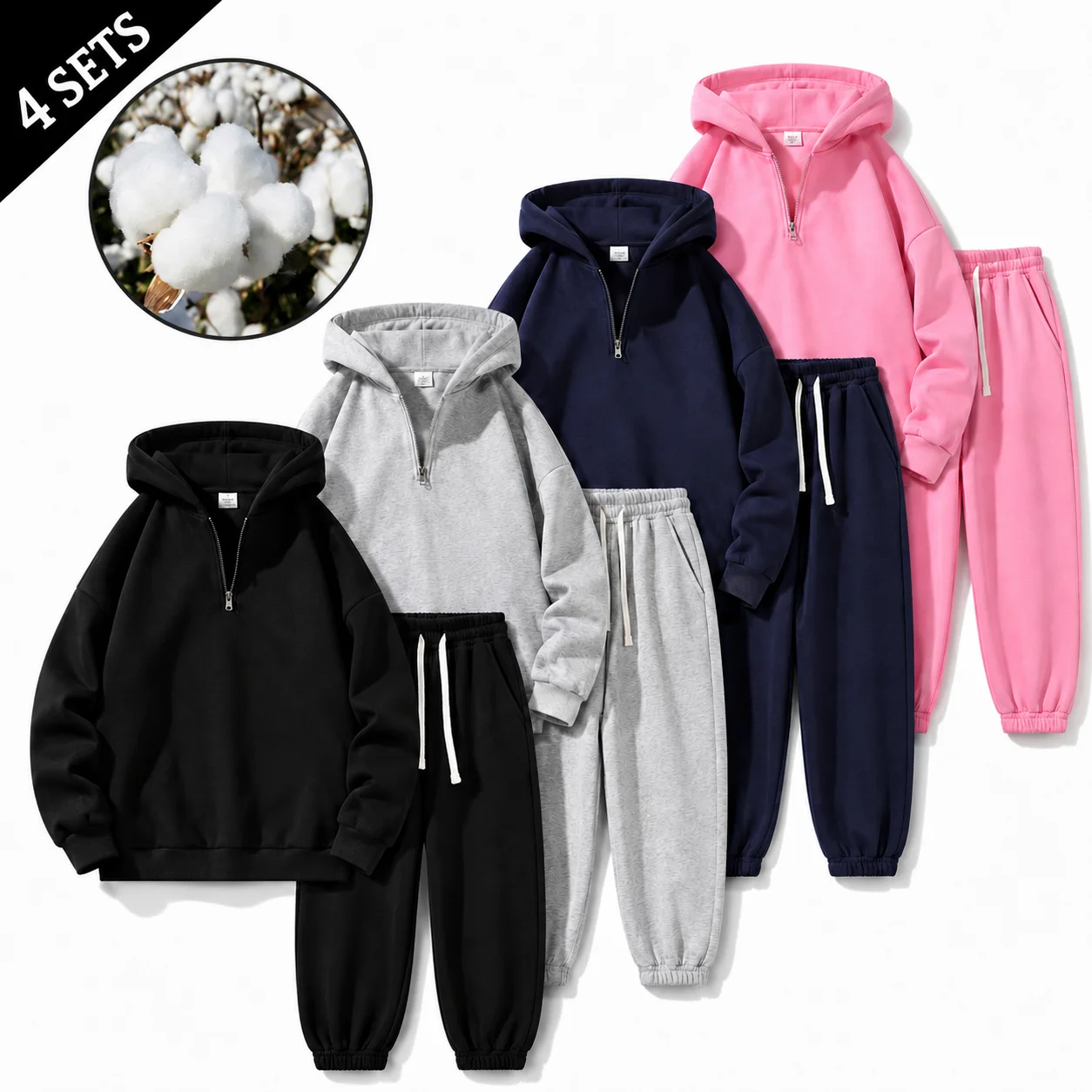 Men's 2-Piece Vintage Plain Knitting Tracksuit Set