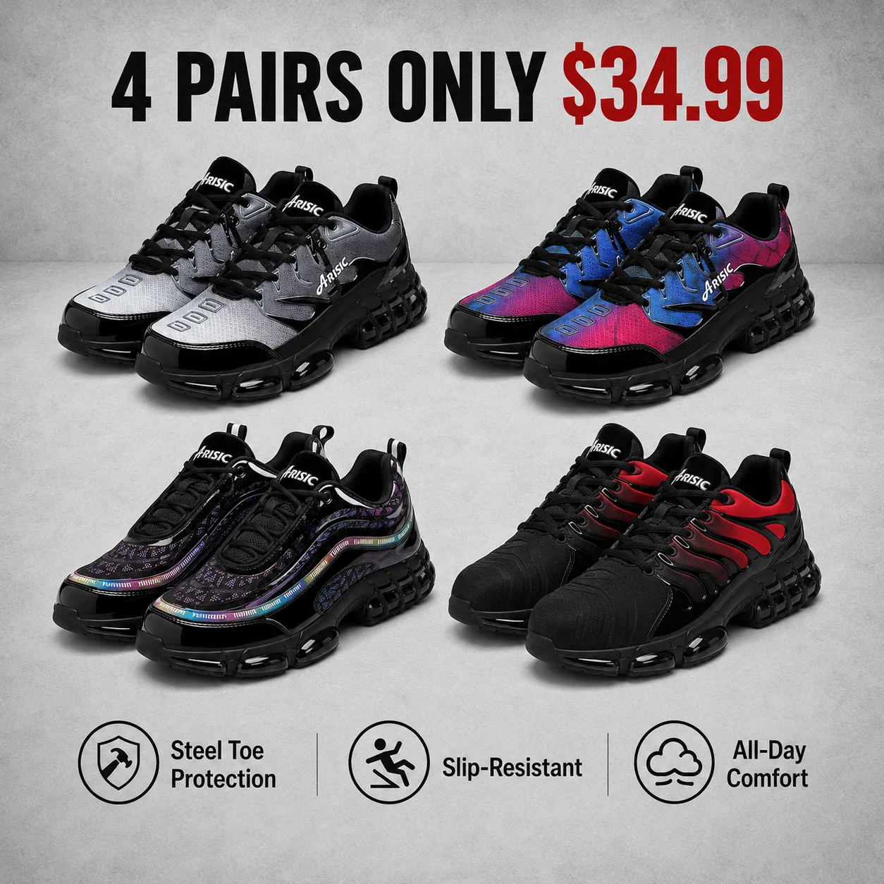 Men's Steel Toe Safety Sneakers for Work