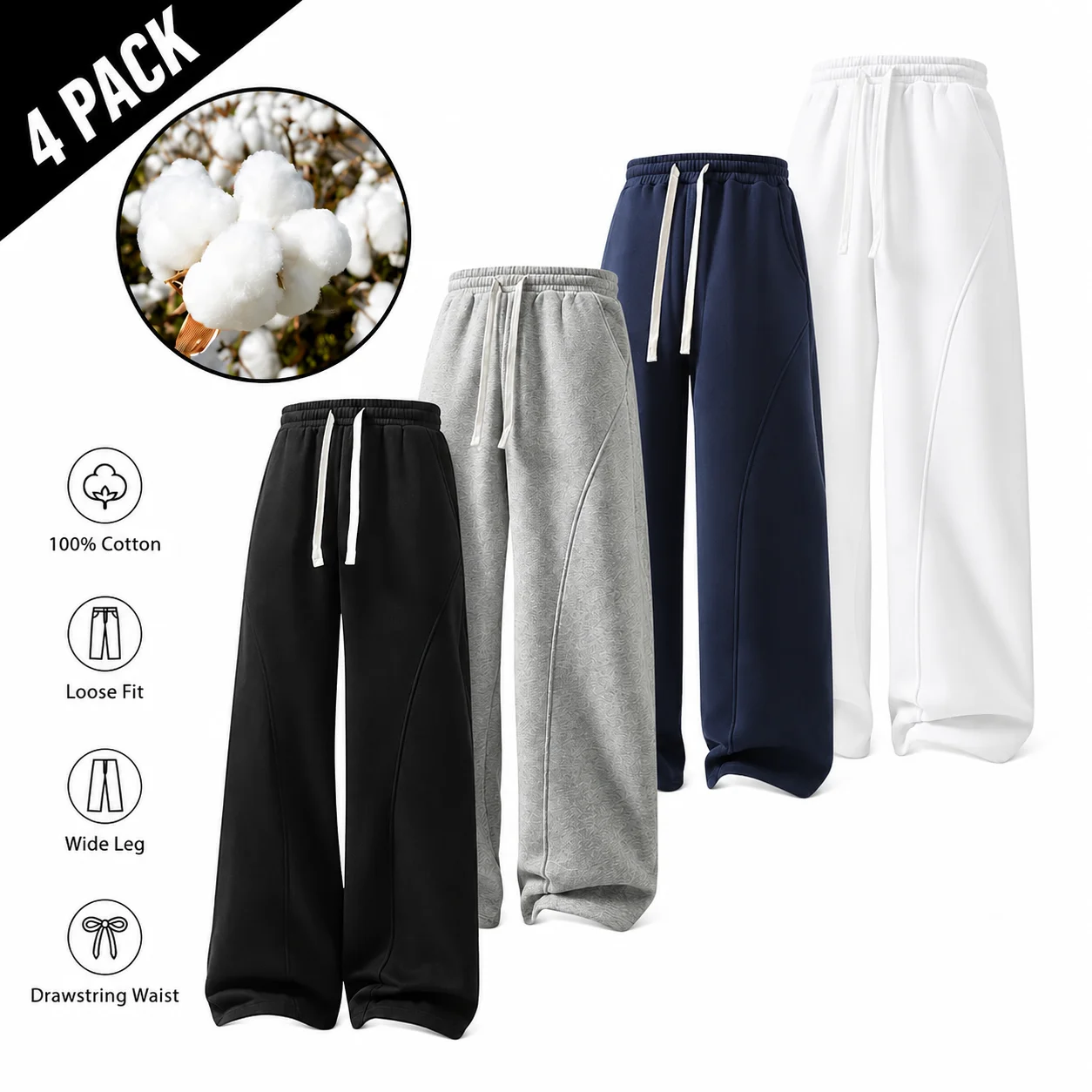 Men's 100% Cotton Leopard Print Loose Fit Sweatpants