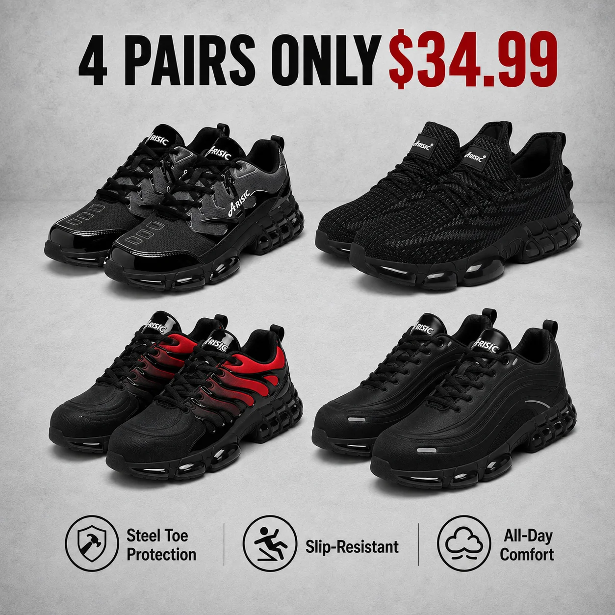 Men's Steel Toe Safety Sneakers for Work