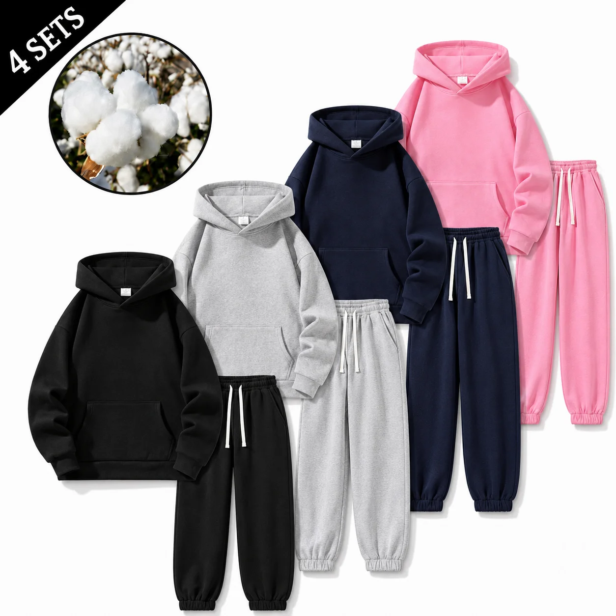 Men's 2-Piece Vintage Plain Knitting Tracksuit Set