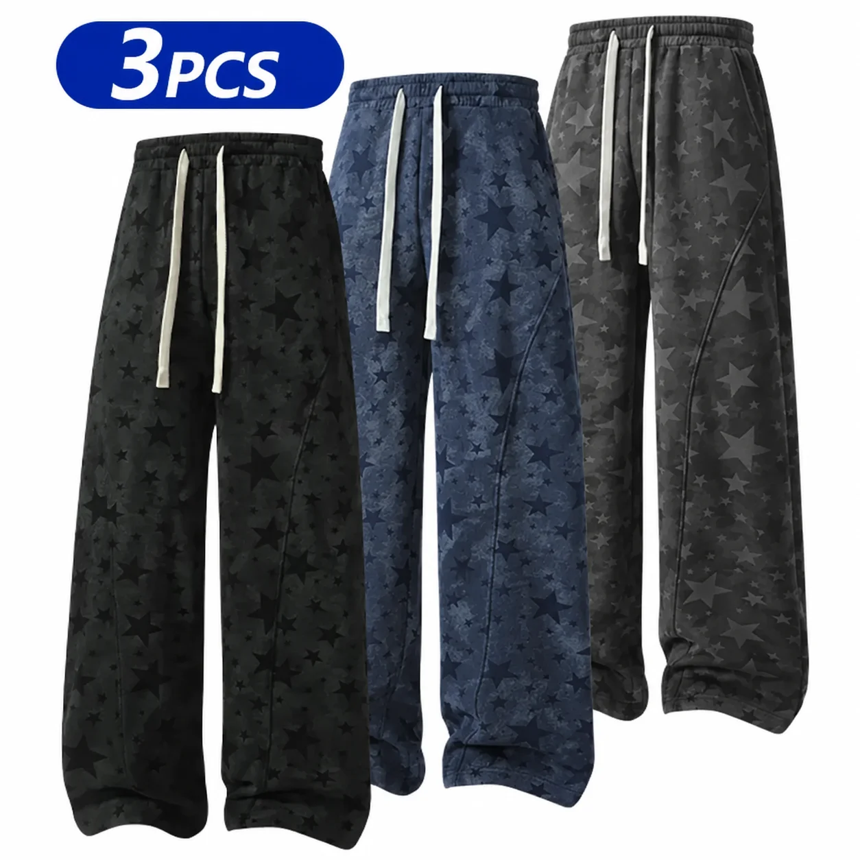 Men's Cotton All-Over Star Print Baggy Sweatpants