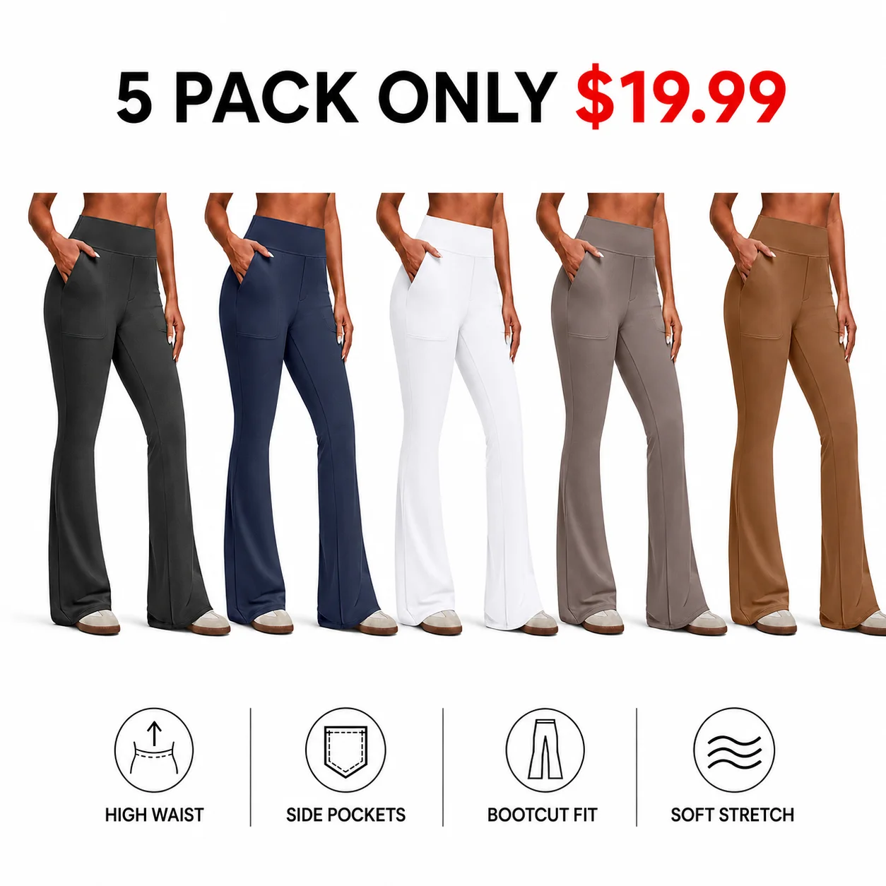 Women's High-Waisted Bootcut Flare Leggings