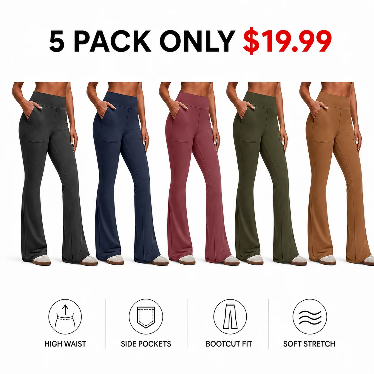 Women's High-Waisted Bootcut Flare Leggings