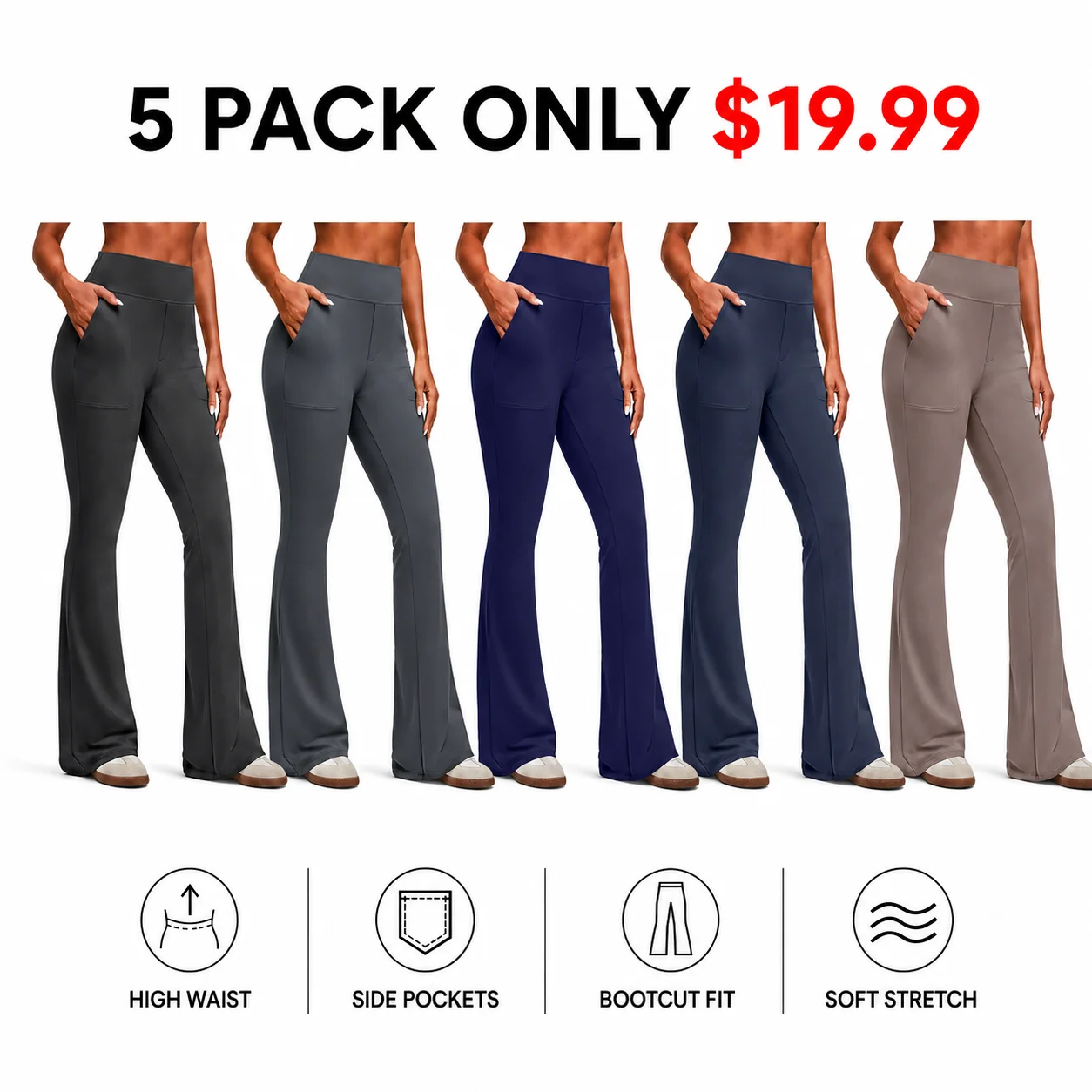 Women's High-Waisted Bootcut Flare Leggings