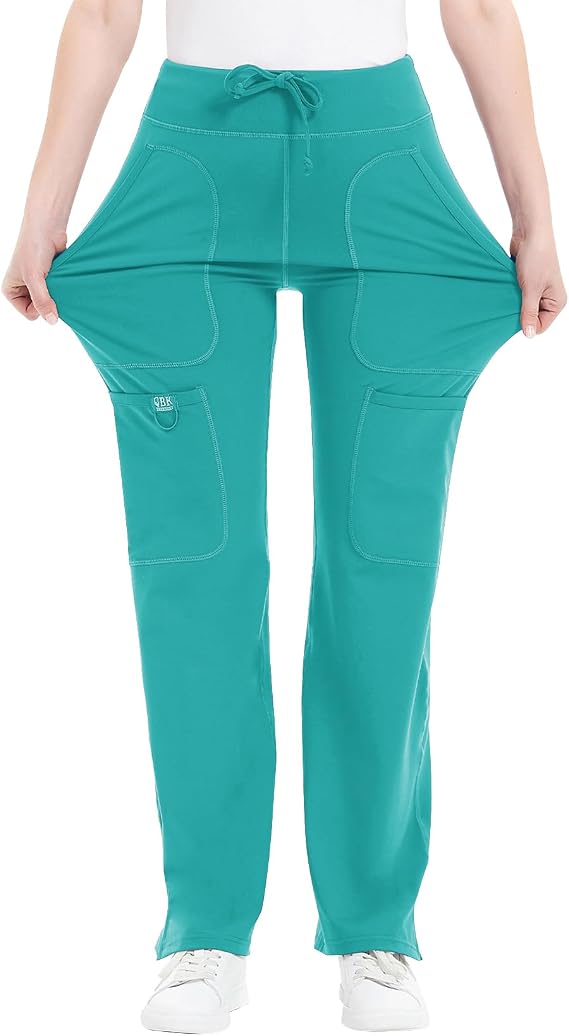 Women's Yoga Scrub Pants for Women - 4-Way Stretch Work Pants with 5 Pockets