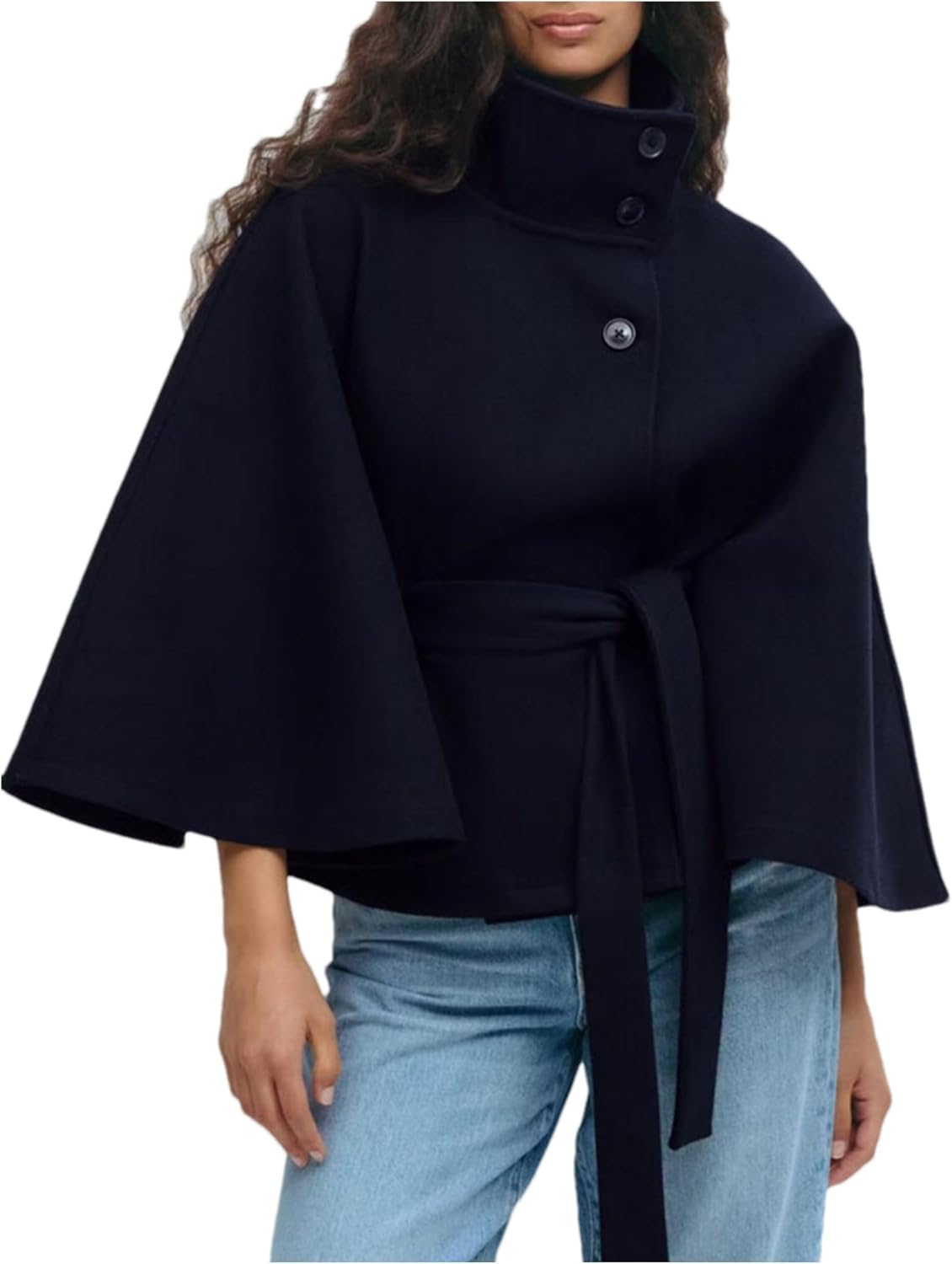 Women's Batwing Sleeve Poncho Coat Winter Cape Jacket